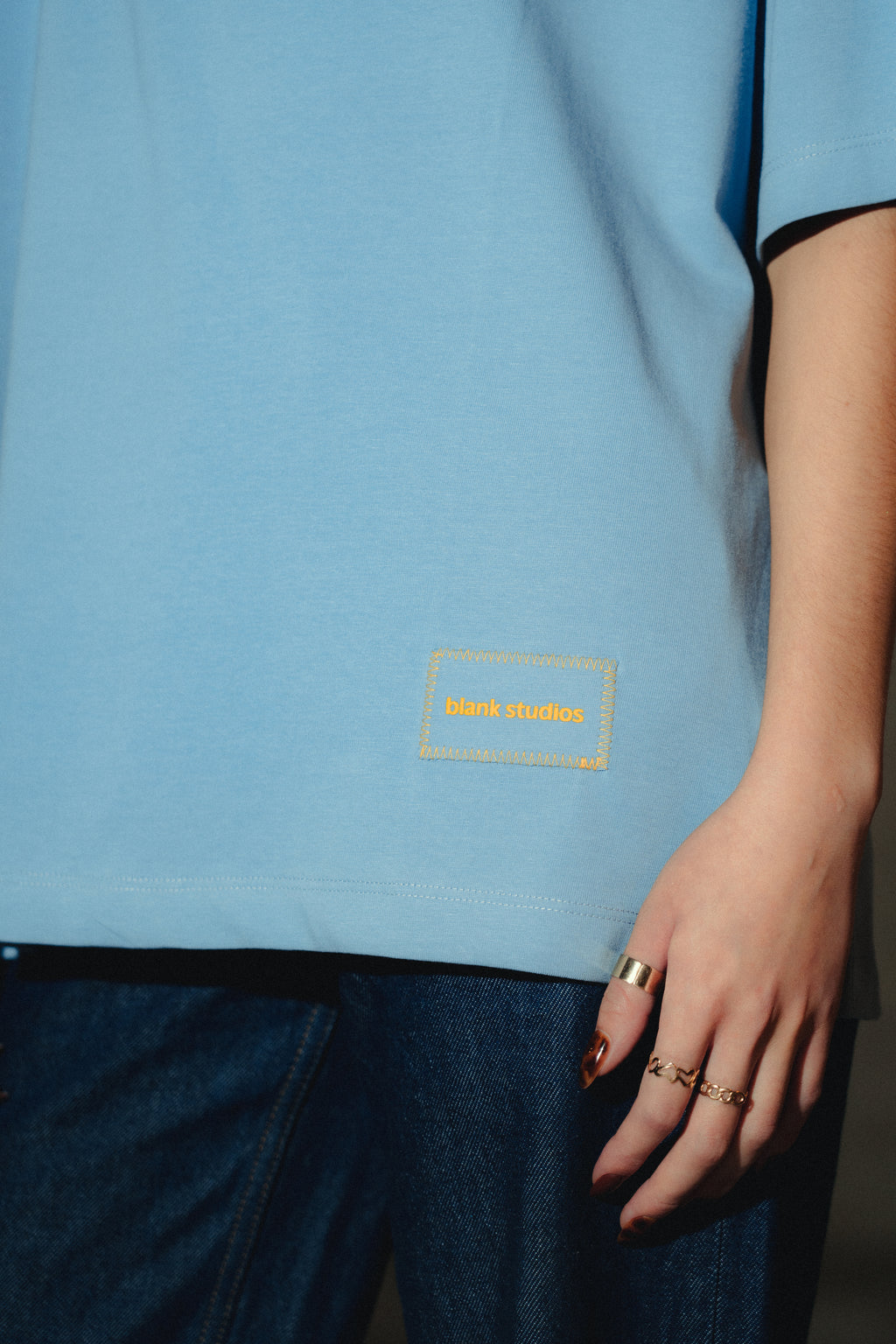 Patch Tee Dusty Blue
