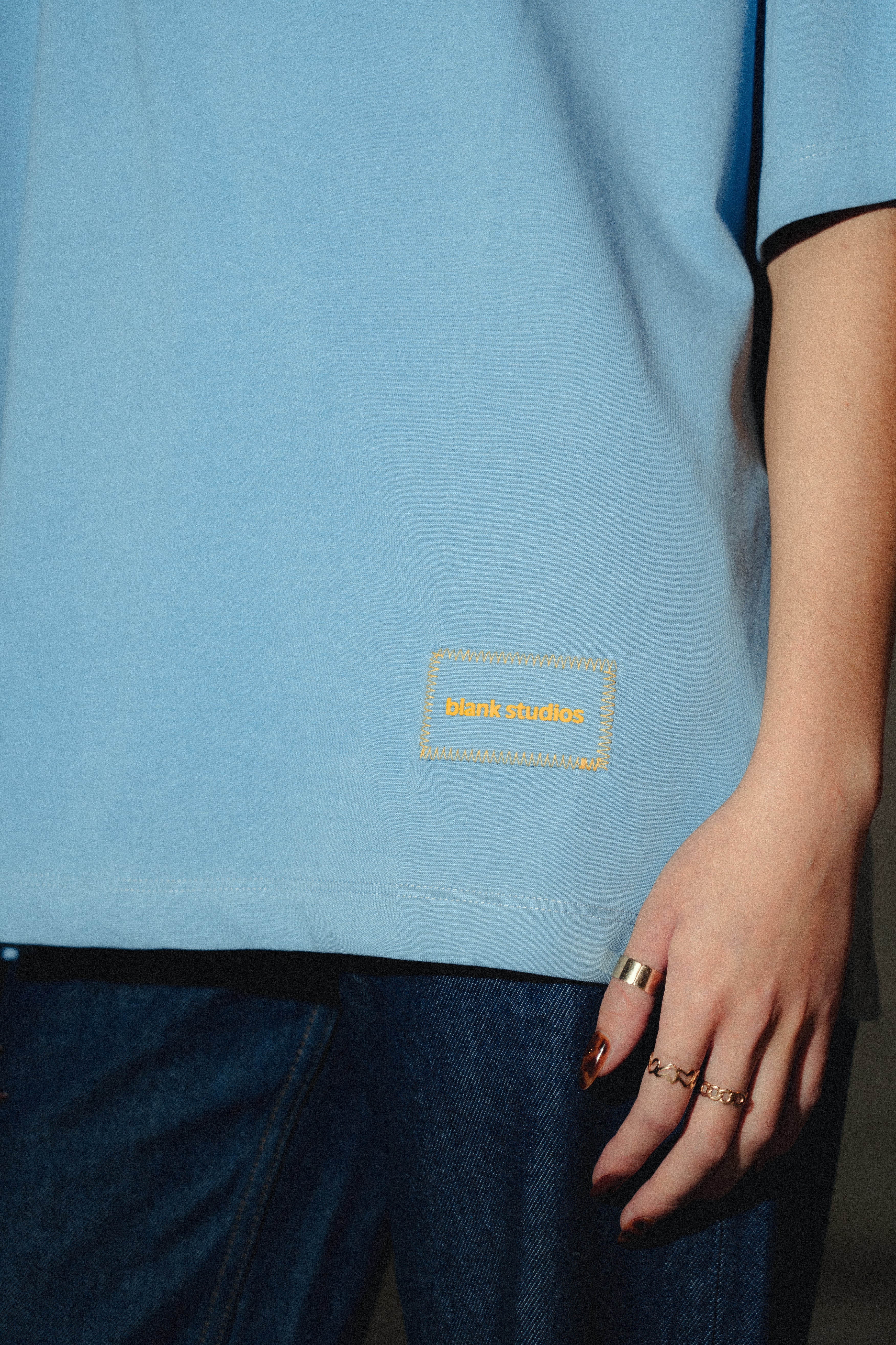 Patch Tee Dusty Blue